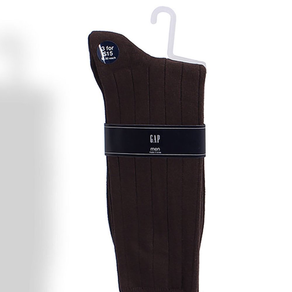 S2-4 7 Pack GAP Mens over calf socks Brown Mens size 6-12 - Picture 2 of 2